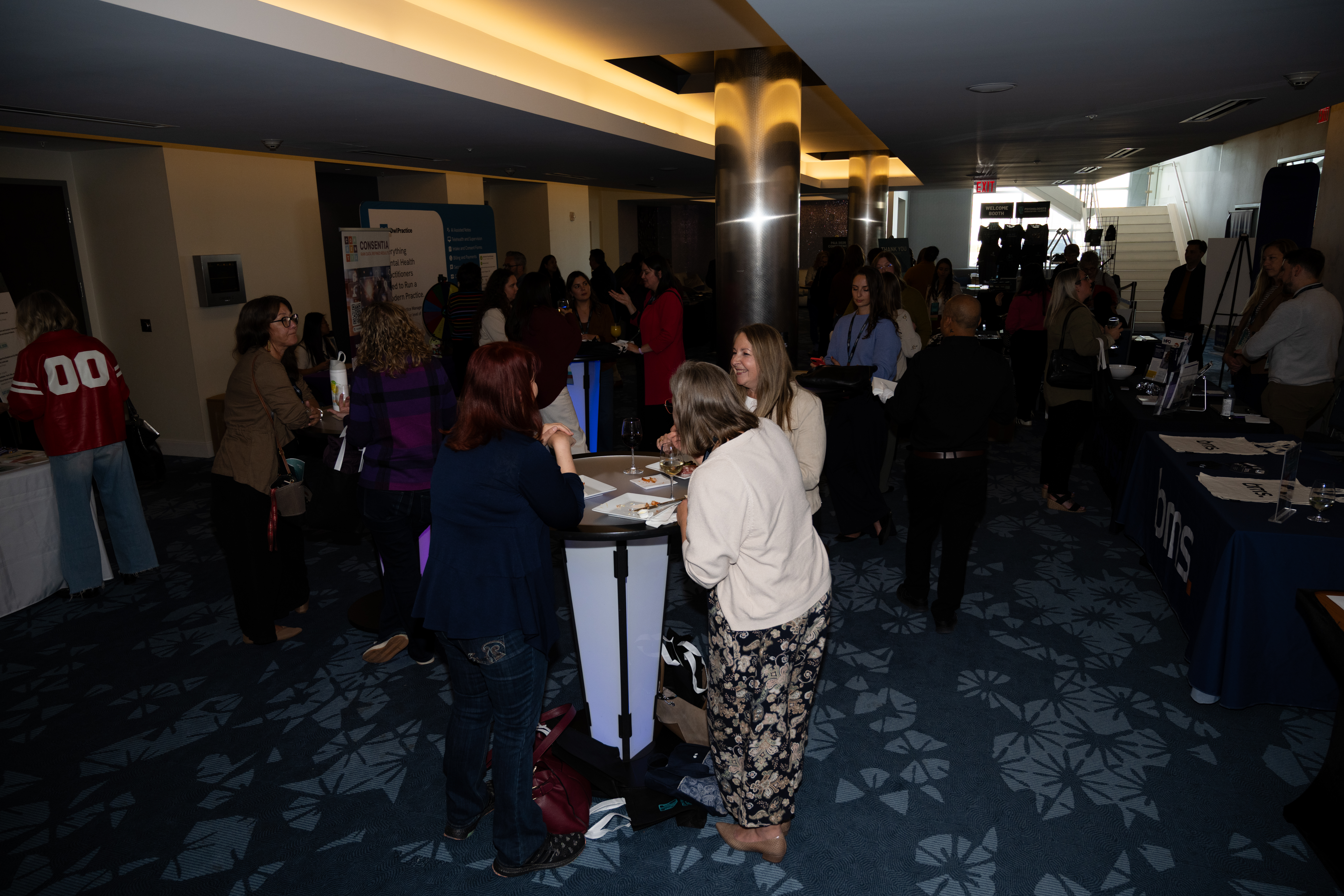 Conference attendees connecting and networking