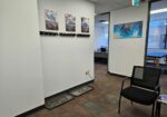 Waiting/reception area - Waiting/reception area looking toward psychology office (left), and massage room (right).