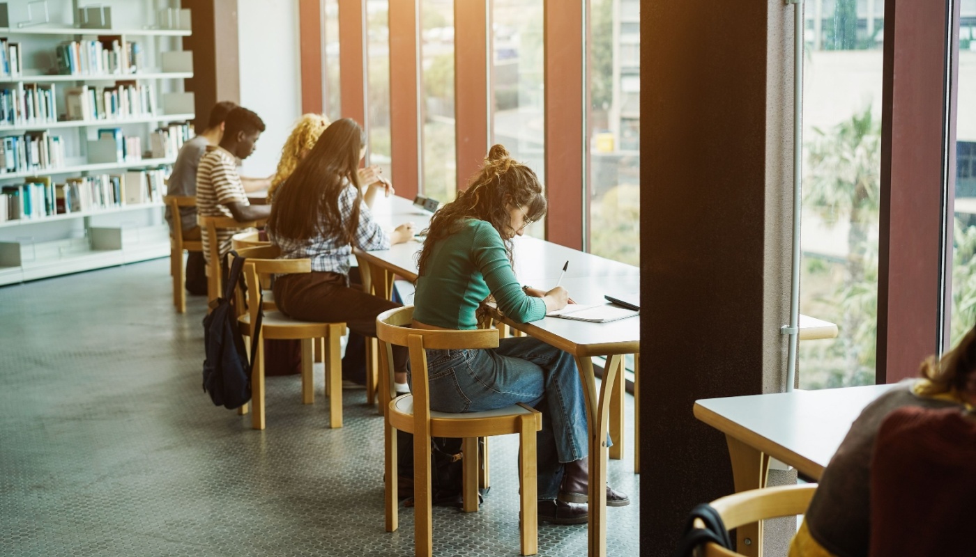 Psychology students studying in the afternoon